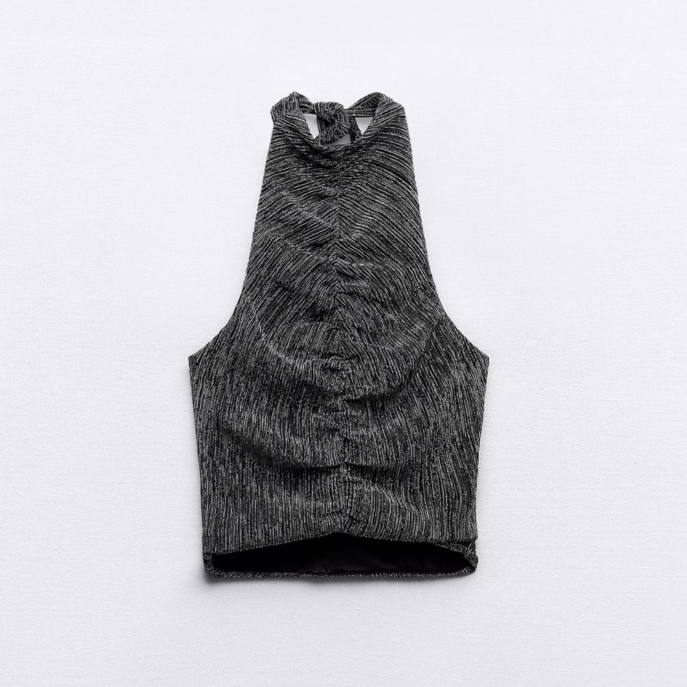 Metallic Thread Halter Top